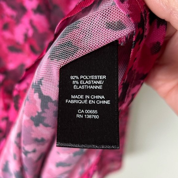 RW&CO. Vibrant Pink and Black Floral Blouse - Picture 4 of 6